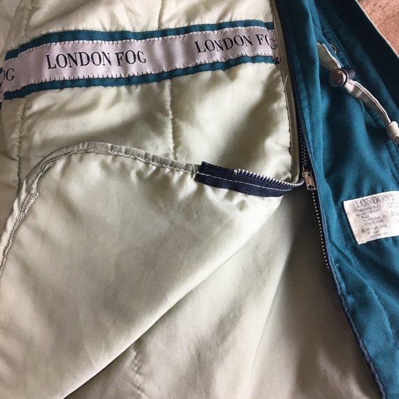 Jacket London Fog Tan & Green Removable Hood Jacket Coat - Picture 13 of 15